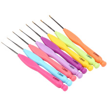 8Pcs/Conjunto Plástico Kit De Costura De La Manija Kit De Ganchos De Ganchillo De Tejido Aguja De Tejer De Aluminio Hilo Costura De Agujas De Coser