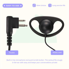 2 Pin Advanced D Shape Clip-Ear Ptt Headset Earpiece Mic For 2 Way Radios GP88S GP300 GP68 GP2000 GP88 GP3188 CP040 CP1200 A8 A6 A10 A12