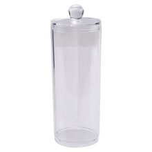 Facial Makeup Container Cotton Pads Round Dispenser With Lid Clear Acrylic Dispenser Cotton
