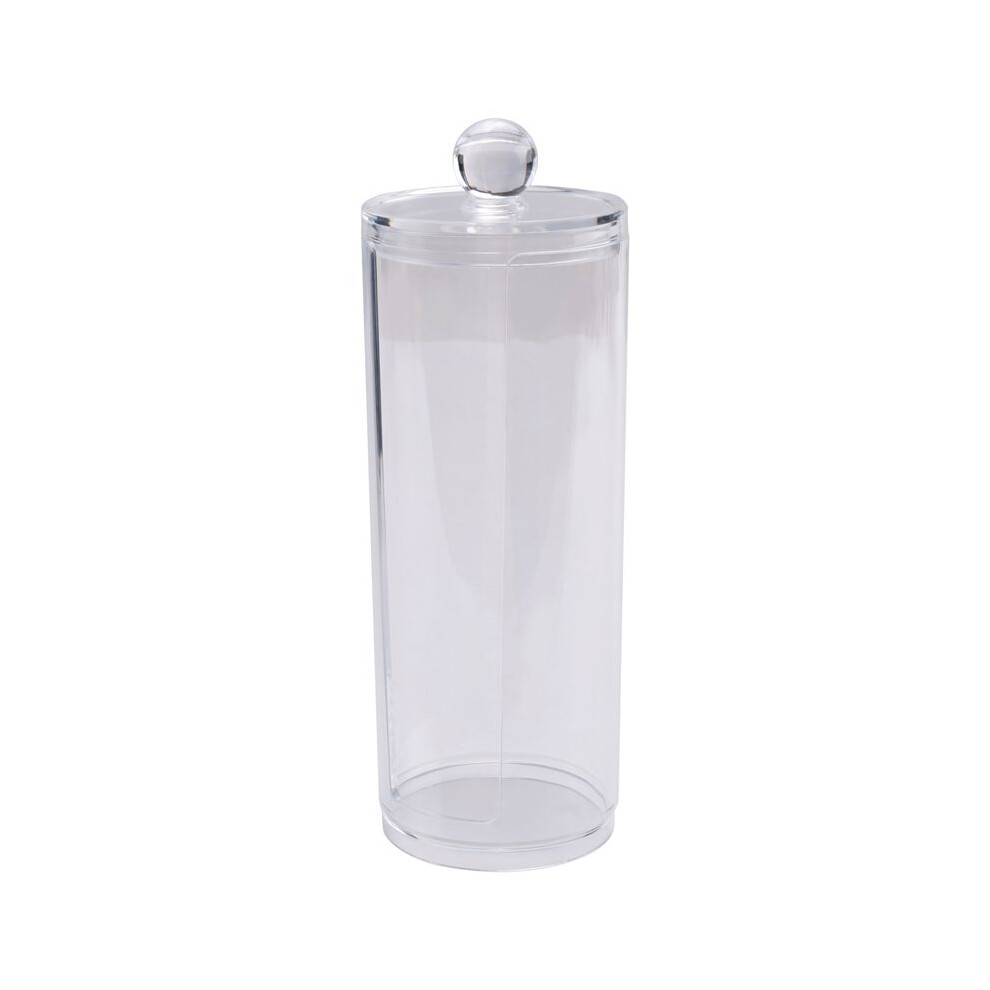 Facial Makeup Container Cotton Pads Round Dispenser With Lid Clear Acrylic Dispenser Cotton