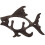 Fish with Two Hooks Ocean Series Cast Iron Wall Hook Wall Mount towel Hanger Hook for Hat, Key, Coats 1