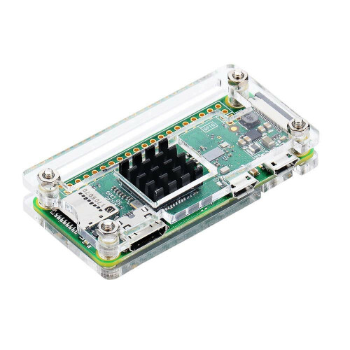 Custodia nel Acrilico Kit 4 nel 1 per Raspberry Pi Zero W e Pi Zero con Dissipatore di Calore 1