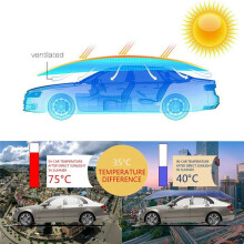 Universal Car Sun Shade Umbrella Cover Tent Cloth Uv Protect Waterproof 4.2 x 2.1M Silver