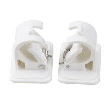 2 PCS Self Adhesive Hooks Rod Bracket Towel Curtain Bracket Drapery Pole Hanging Rod Clip Wall Hooks