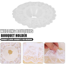 6 Stuks Kant Boeket Kraag, Kanten Kraag DIY Boeket Houder Bruiloft Bruidsboeket Kraag Witte Kant Decoratie Boeket Houder