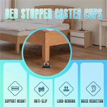 4PCS Bed Stopper & Furniture Stopper Caster Cups Fits to All Wheels of Furniture,Sofas,Beds,Chairs Prevents Scratches