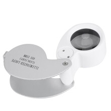 Jubilerski Lupa Szklana 40X25Mm Lupa do Oczu 2 Diody LED śWiatłA