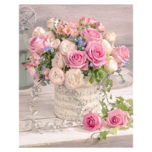 Volle Runde Bohrer Diamant Malerei Kreuz Stich "Rosa Rose" Blumen DIY Strass Stickerei Haus Dekor Geschenke
