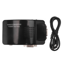 Adaptador AV para VGA RCA Conversor VGA PC RCA Composto S-Video Entrada AV para PC VGA LCD Conversor de SaíDa Caixa
