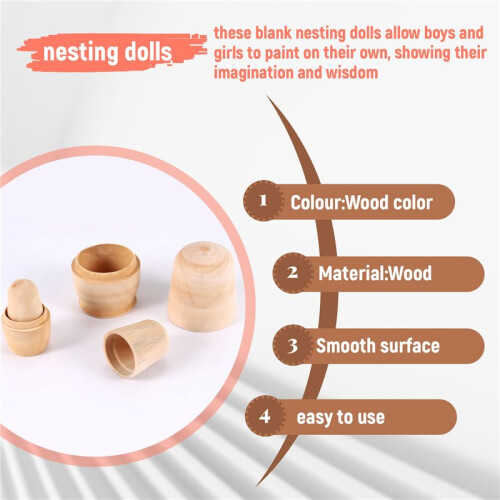 Unpainted Russian Nesting Dolls DIY Blank Nesting Dolls Unfinished Nesting Doll Kit Matryoshka Nesting Dolls for Kids 2