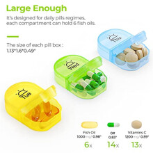 Pill Box 2 Times A Day, Weekly Pill Organizer AM PM with 7 Daily Pocket Case to Hold Vitamin, Medicine, Medication
