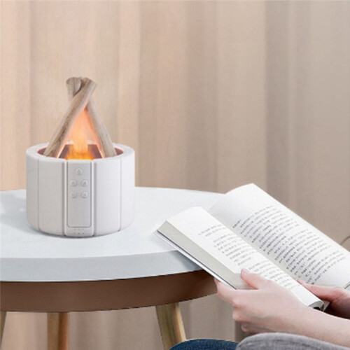 Campfire Aromatherapy Machine Home Aromatherapy Machine Eterisk Olja Aromaterapi Flame Luftfuktare Home Deco Svart 2