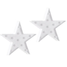 2 Pcs Star Plastic Night Lights Battery Operated LED Marquee Star Sign Star Shaped Movie Theater Decor Room Wall Lamps B