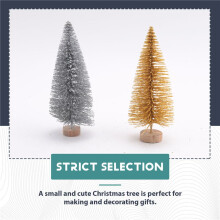 30 Pieces Miniature Pine Trees Sisal Trees with Wood Base for Miniature Scenes, Tabletop Decorecture Trees
