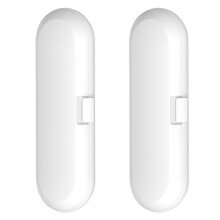 2Pcs Protable Electric Toothbrush Travel Box Storage Case for Universal Toothbrush Handle Tooth Brush Heads Holder,White