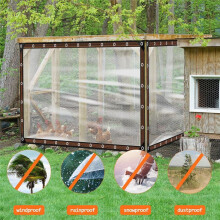 8X10 FT Clear Waterproof Tarps Heavy Duty Outdoor Garden Rainproof Covering,Clear Vinyl Tarp with Grommets