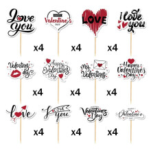 48 PièCes de DéCoration de Gâteau pour la Saint-Valentin - Fournitures de FêTe pour la Saint-Valentin