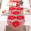 Corredor de Mesa de Natal, Toalhas de Mesa Bordadas com Folhas de Azevinho PoinséTia para DecoraçõEs de Natal 15 X 86 Polegadas 6