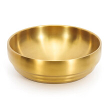7.3In Gold Large Stainless Steel Soup Bowl, 35OZ Double Walled Sashimi Dish, Unbreakable Bowl for Restaurant Home