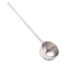 Small Soup Ladle Stainless Steel Metal Deep Spoon with Pour Spout 2 Oz Long Handle Gravy Ladles Heat-Resistant 10.5 Inch