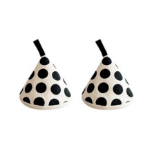 Kitchen Anti-Scalding Triangle Pot Handle Cap Heat Insulation Gloves Cute Fabric Pot Cap Pot Jacket Black