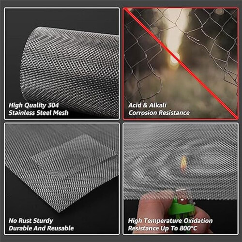 6Pcs 30x21cm Wire Mesh,20 Mesh Stainless Steel Mesh,Rust Metal Mesh Screen for DIY Projects,Vent,Filter Mesh,Garden 2