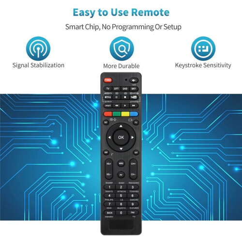 4 in 1 Universal Remote Control for TV DTT DVD SKY One-Key Search Automatic Matching 1