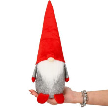 Figurinha de Natal - SPRINGOS - Gnomo 35 cm - Feltro - Barba longa - Luvas e sapatos vermelhos