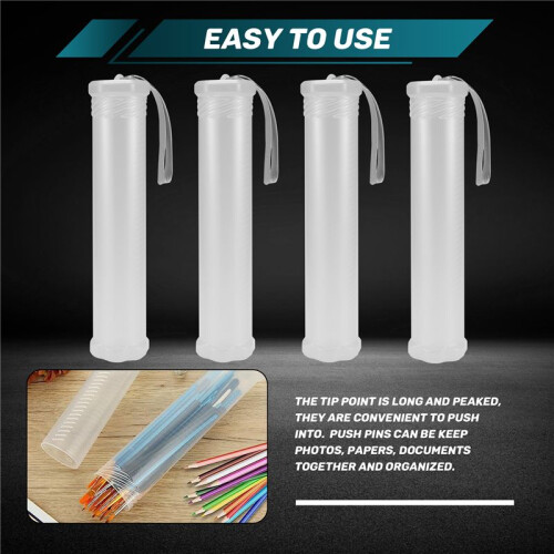 4 Pack Extendable Plastic Paint Brush Case, Clear Long Paint Brush Holder Tube, Storage Pencil Container 2