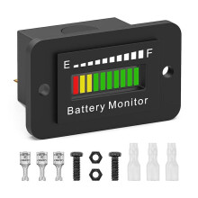 12V 24V 36V 48V 60V 72V LED Battery Monitor Gauge Battery Fuel Gauge Indicator Lithium Ion Battery Tester