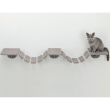 TRIXIE Kletterwand für Katzen - 150x30 cm - Taupe aus massivem Holz und Sisal