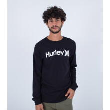 T-shirt Hurley manches longues col rond homme coton noir