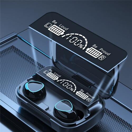 Wireless Headset Tws  V5.1 LED Display Stereo  Earbud Headset with Microphone Hands-Free Headset,Black 1