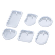 DIY Sleutelhanger Hanger Siliconen Mal Set Crystal Epoxy Mold Ronde Rechthoek Hanger Sieraden Maken Mold