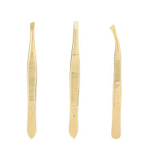 Tvoip 3Pcs Eyebrow Tweezers Stainless Steel Slant/Flat Tip Hair Removal Tool Kit
