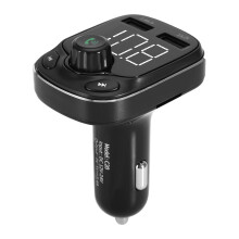 Geräuschunterdrückender Bluetooth-FM-Transmitter fürs Auto, Freisprechfunktion, Schnellladefunktion, kabelloser Audioempfänger, MP3-Musikplayer,