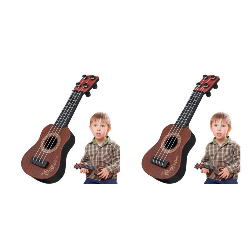 2Stk Kinder Ukulele Nylon Kunststoff Musikinstrument 2