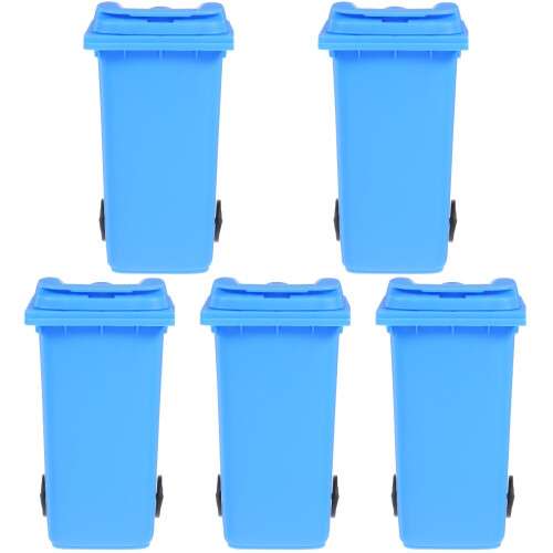 10Pcs Mini Blue Desktop Trash Can PP Kitchen Table Waste Bin Organizer 2