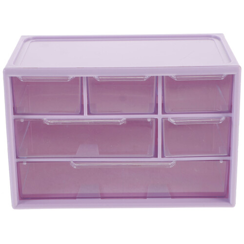 5Pcs Multi-Function Purple Plastic Desk Drawer Storage Organizer Box