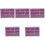 5Pcs Multi-Function Purple Plastic Desk Drawer Storage Organizer Box 5