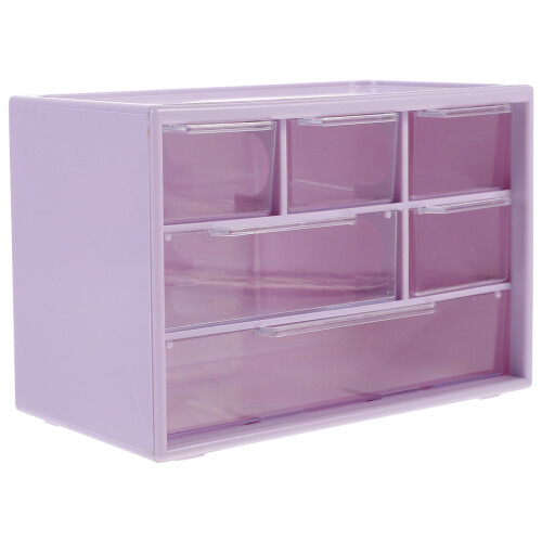 5Pcs Multi-Function Purple Plastic Desk Drawer Storage Organizer Box 1