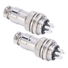 2 Stück Aviation Steckerbuchse 5-polig Silber 20 mm 250 V