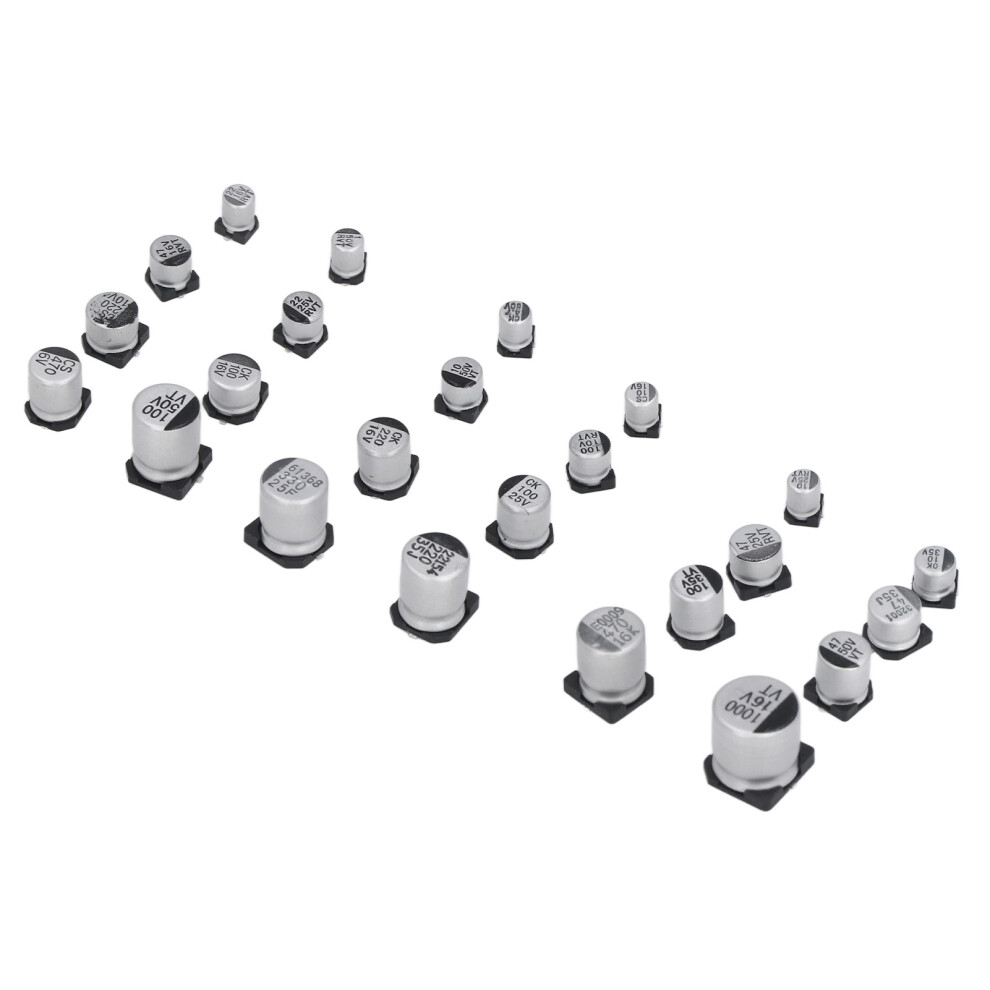 Electrolytic Capacitors Assortment 400Pcs 24 Values 1Uf-1000Uf Smd Black 5001372777854