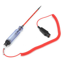Kfz-Elektriktester mit Digitalanzeige, 5-48V DC-Spannungsprüfer mit LED-Signalleuchten und verlängertem Federdraht für schnelle