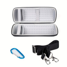(grey) Reiseveske for JBL Charge 4 & 5 høyttalere - Hard Shell Oppbevaringsveske med hånd- og skulderstropper Karabinkrok