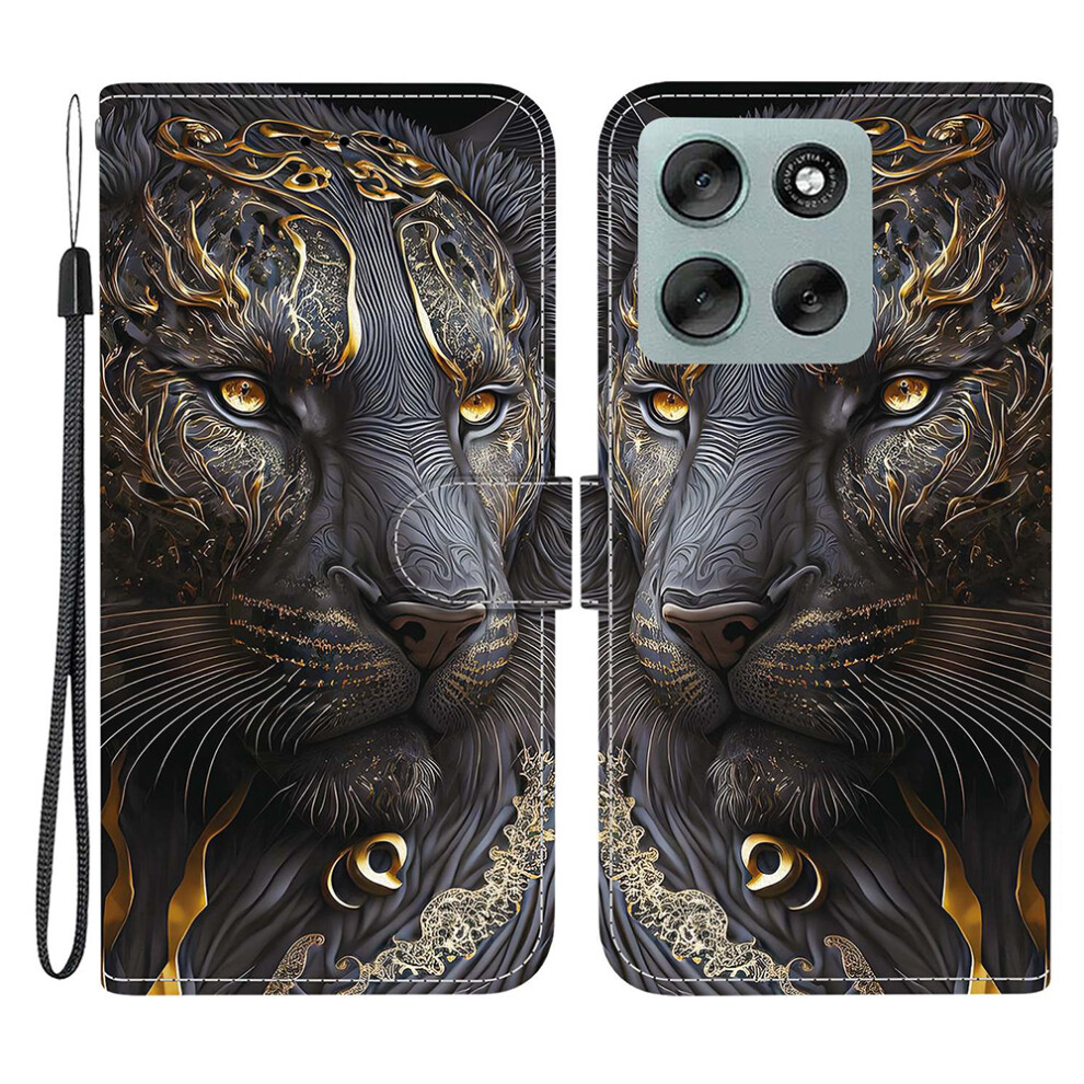(Black Gold Lion) For Motorola Moto G56 5G Cases Black,Gold 6914280789989