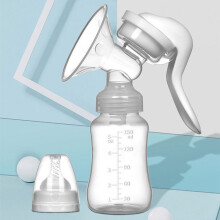 Portable Food Grade Silicone Manual Breast Pump 6.5x19cm Transparent