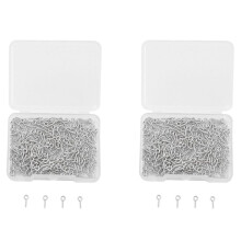 600 Pièces Boulons à Oeil Polyvalents Crochet Vis Oeil Ongles Broche Bail pour Bricolage Accessoires de Fabrication de Bijoux Argent