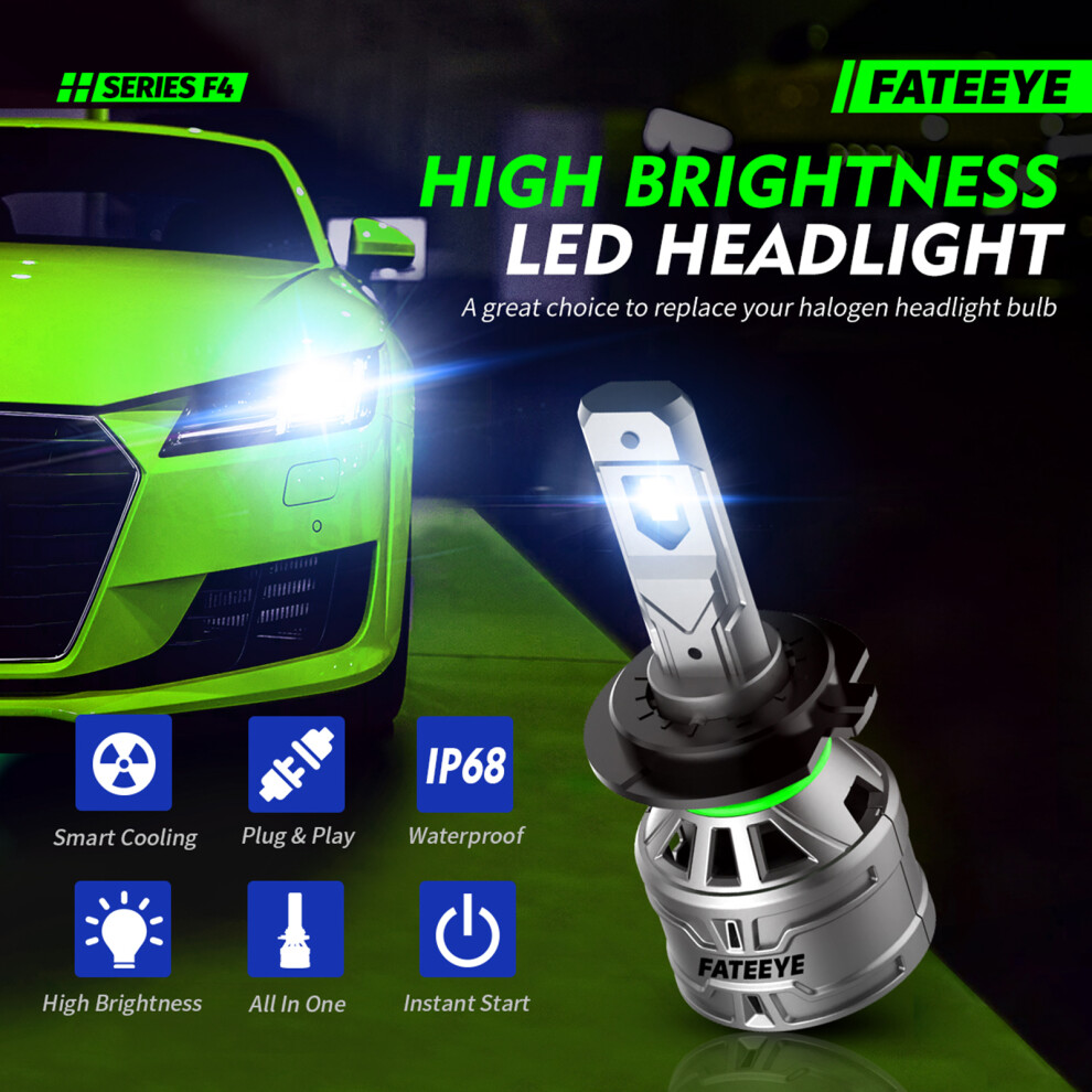Fateeye Led Headlights 13000Lm 60W Pair H4 H7 H11 9005 9006 6500K Ip68 Light 5091373498773