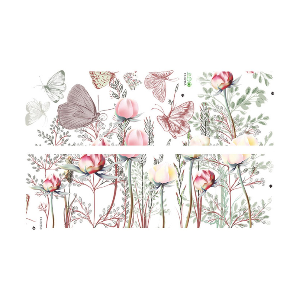 Flowers and Butterflies Wall Sticker DIY for Bedroom Metal Surface Kid